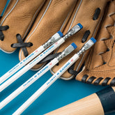 Blackwing Volume 42 pencils, white barrel, silver ferrule, royal blue eraser